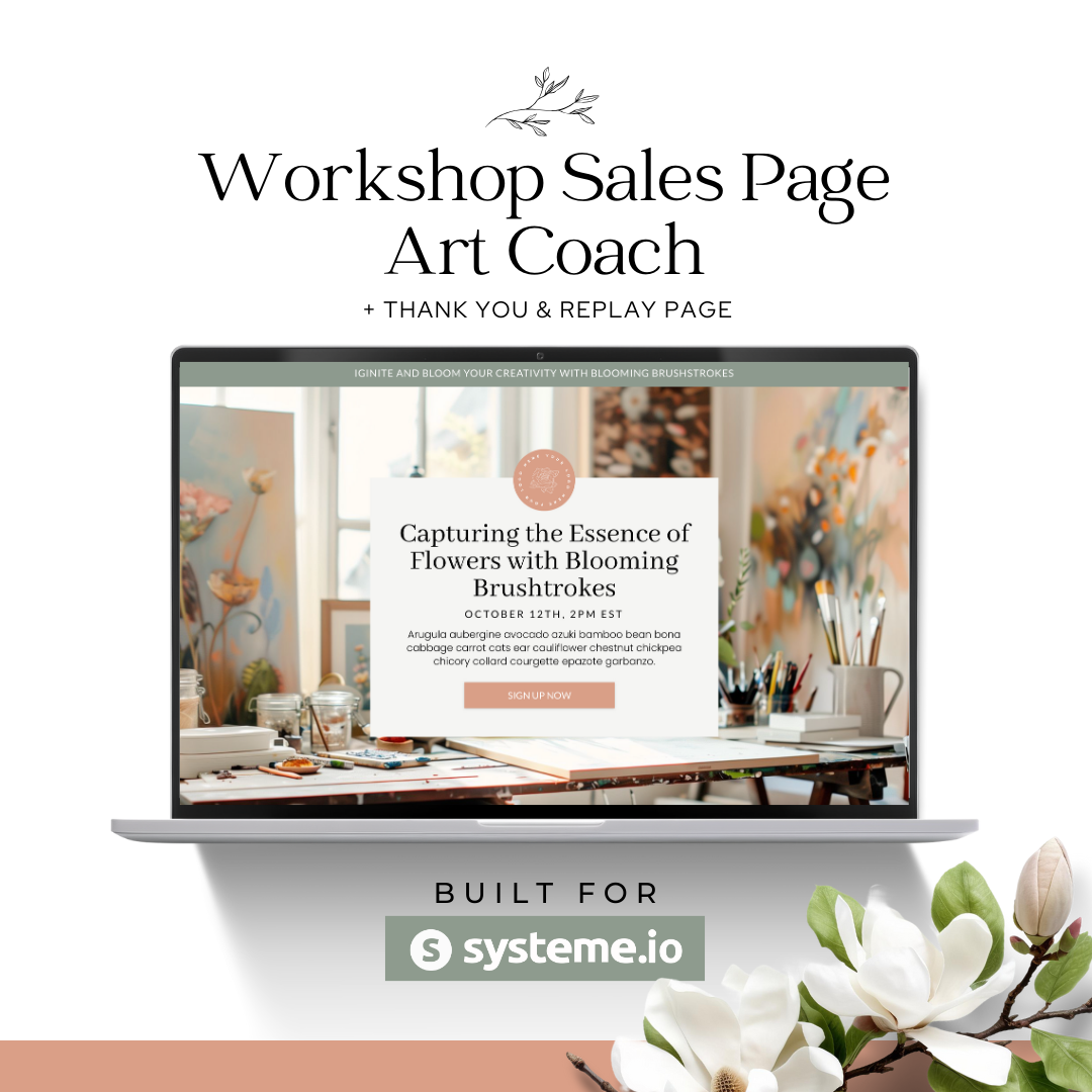 Systeme.io Workshop Sign Up & Sales Page - Art Coach