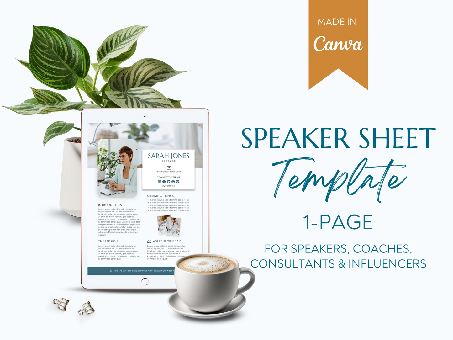 One Page Speaker Sheet