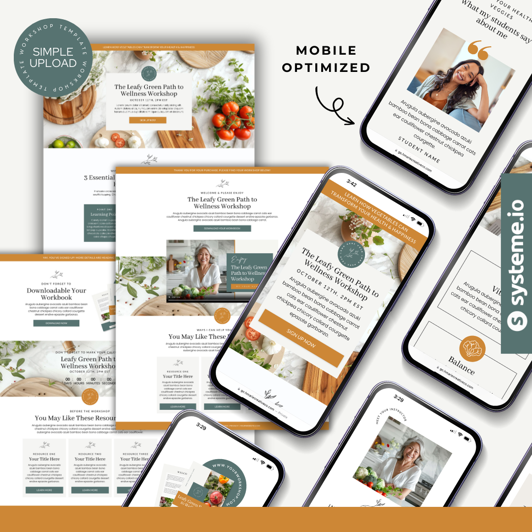 Systeme.io Workshop Sign Up & Sales Page - Health Coach
