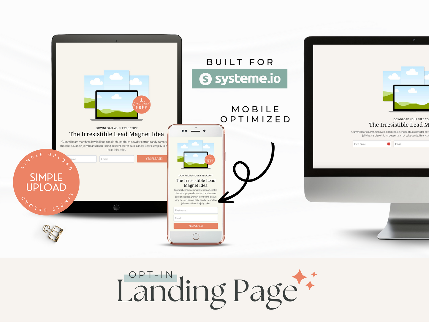 Opt-In Landing Page for Systeme.io | Coral & Green