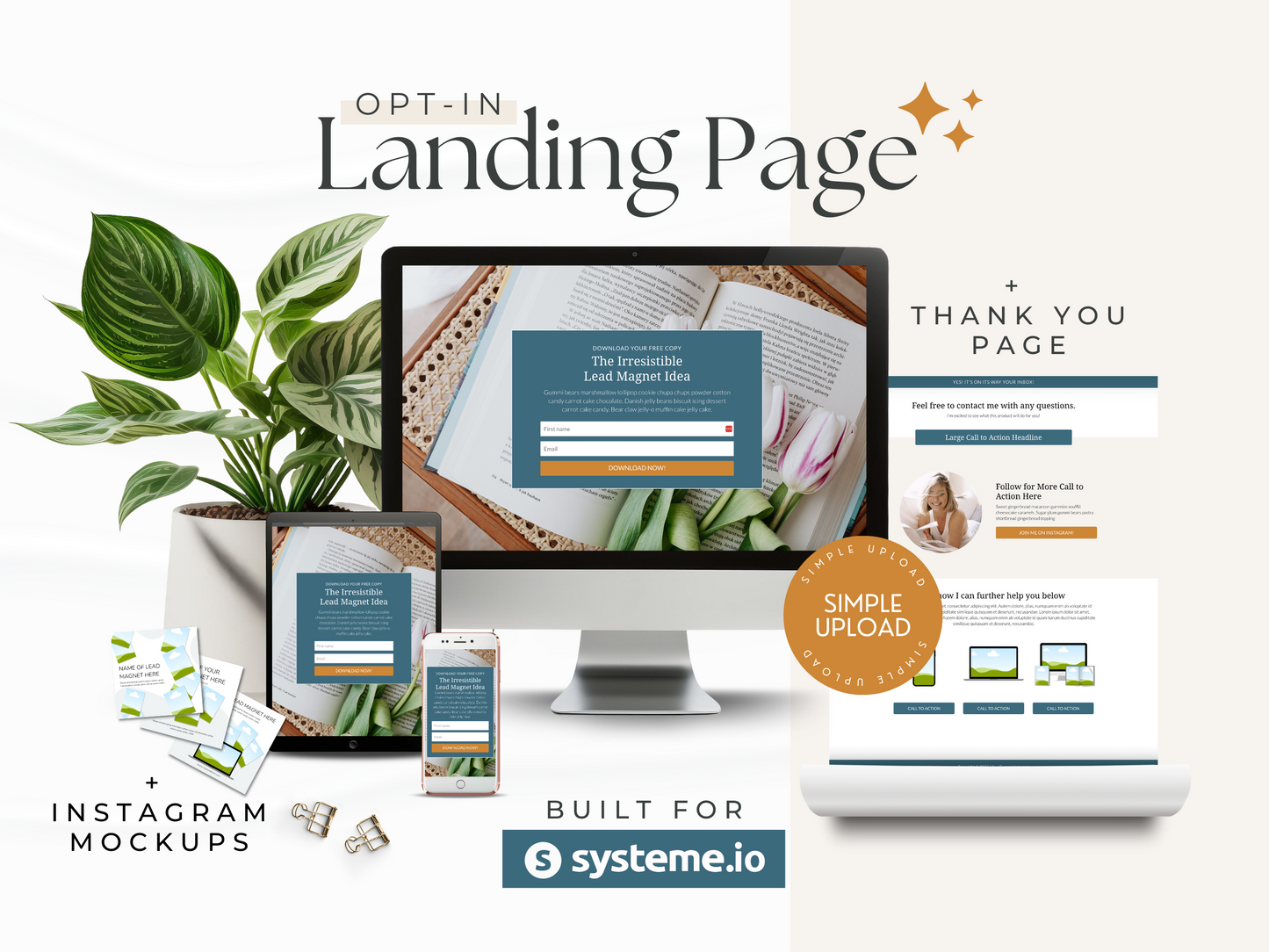 Opt-In Landing Page for Systeme.io | Blue