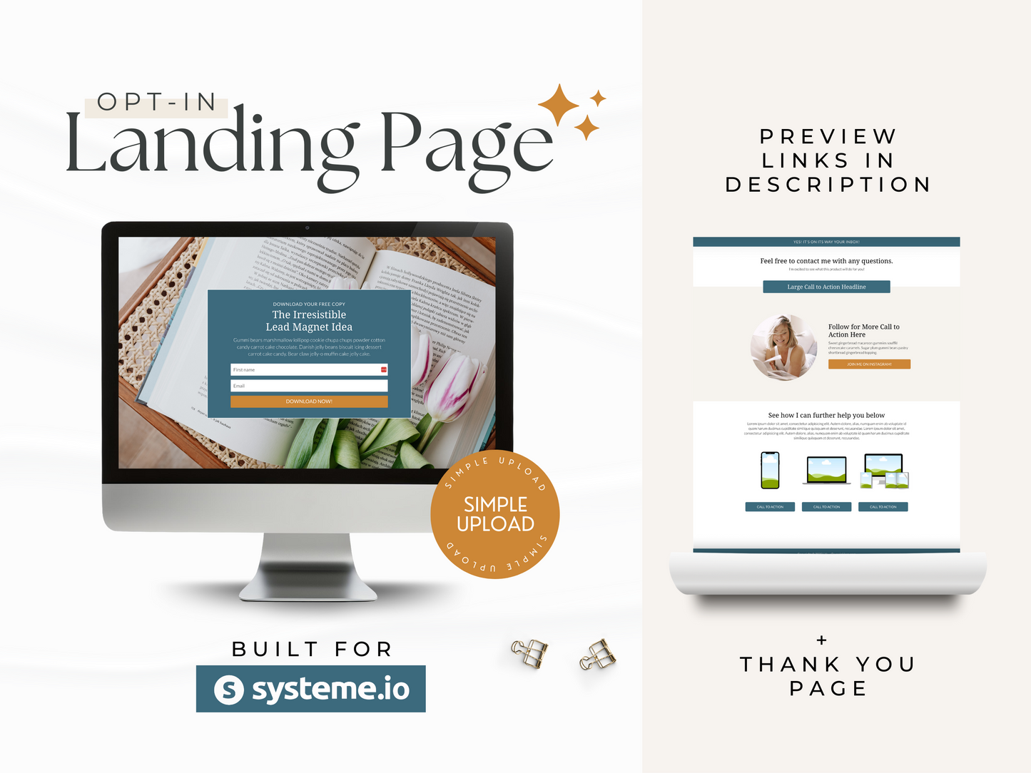 Opt-In Landing Page for Systeme.io | Blue