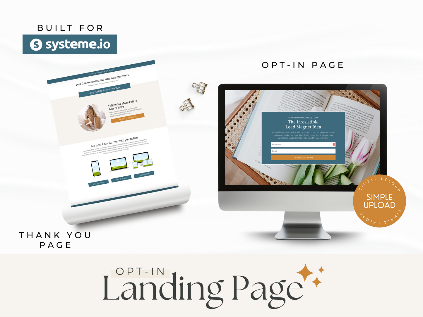 Opt-In Landing Page for Systeme.io | Blue