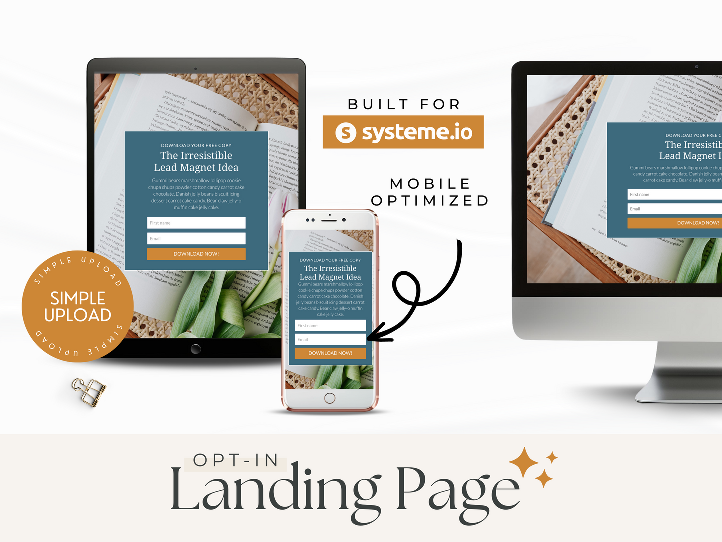 Opt-In Landing Page for Systeme.io | Blue