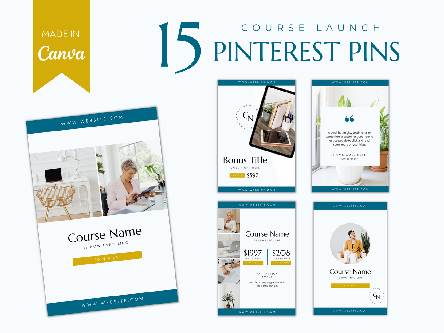 Course Launch Pinterest Pins