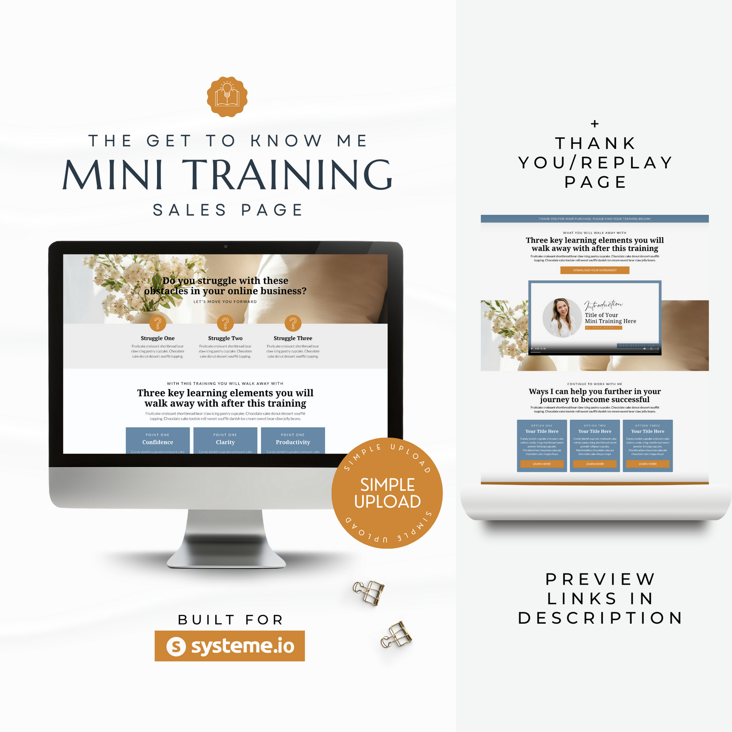 Get to Know Me Mini Training Sales Page for Systeme.io