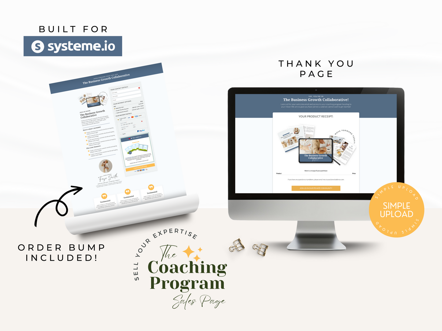 Systeme.io Coaching Sales Page | Blue & Yellow