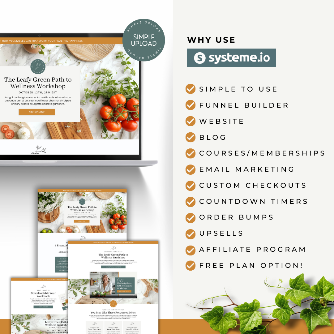 Systeme.io Workshop Sign Up & Sales Page - Health Coach