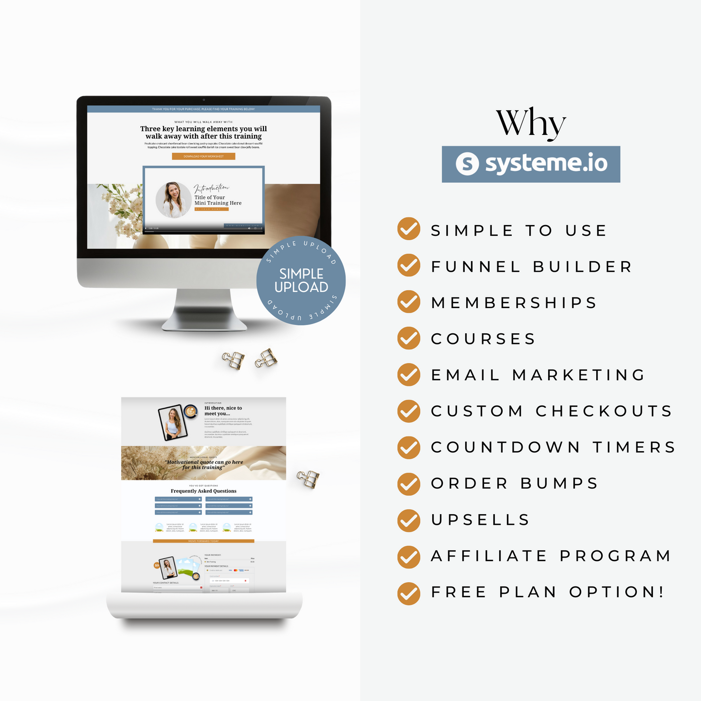 Get to Know Me Mini Training Sales Page for Systeme.io