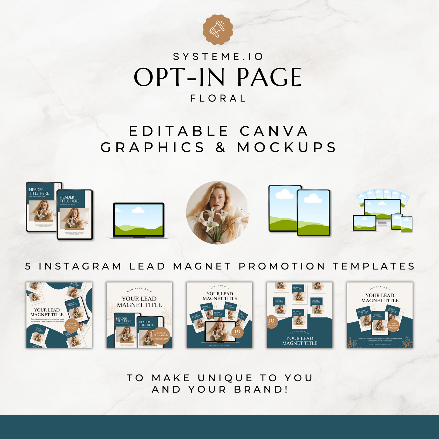Opt-In Landing Page for Systeme.io | Floral