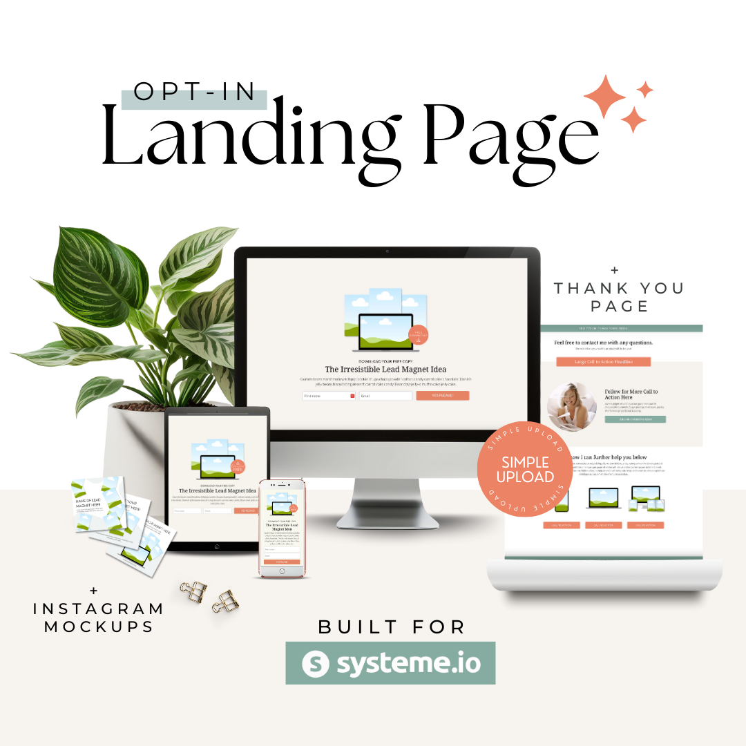 Opt-In Landing Page for Systeme.io | Coral & Green