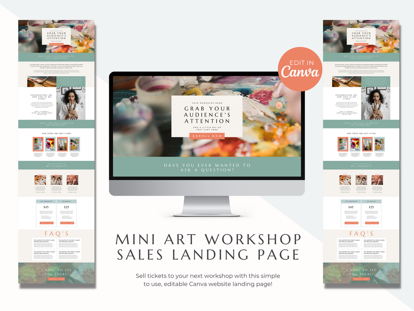 Mini Art Workshop Landing Sales Page