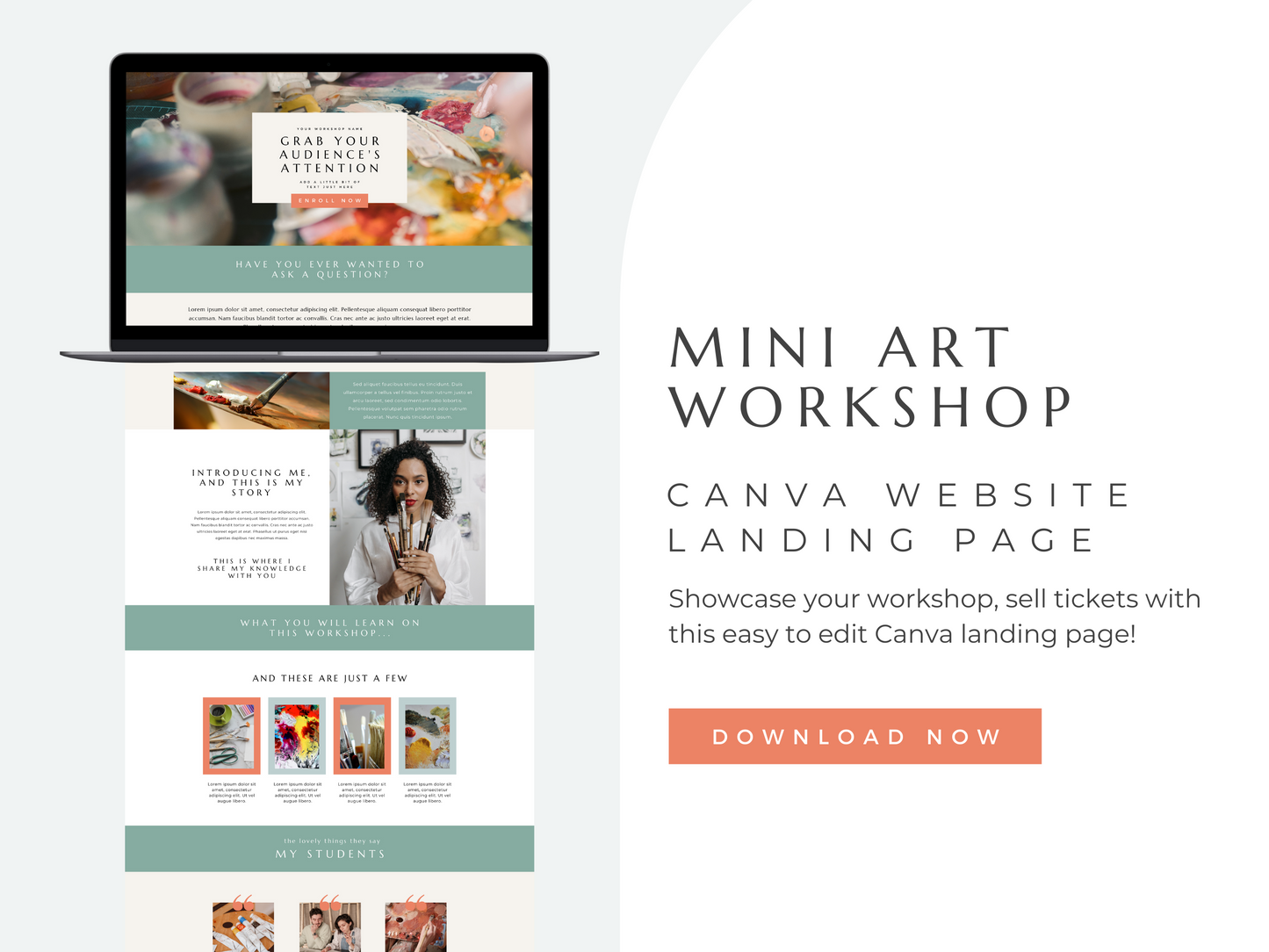 Mini Art Workshop Landing Sales Page