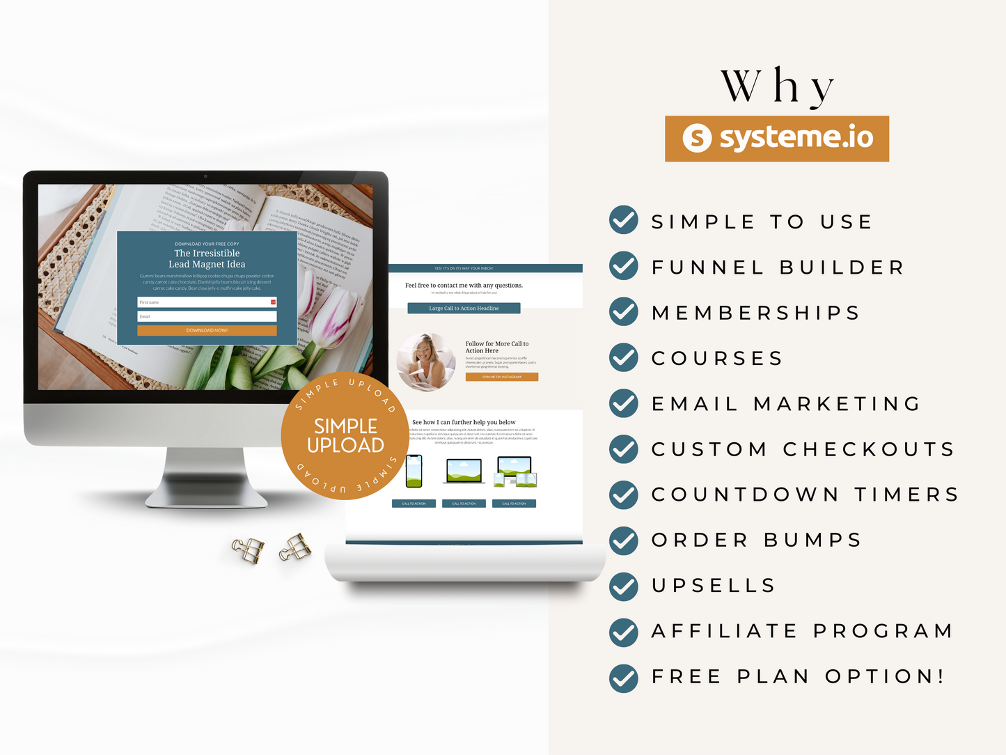 Opt-In Landing Page for Systeme.io | Blue