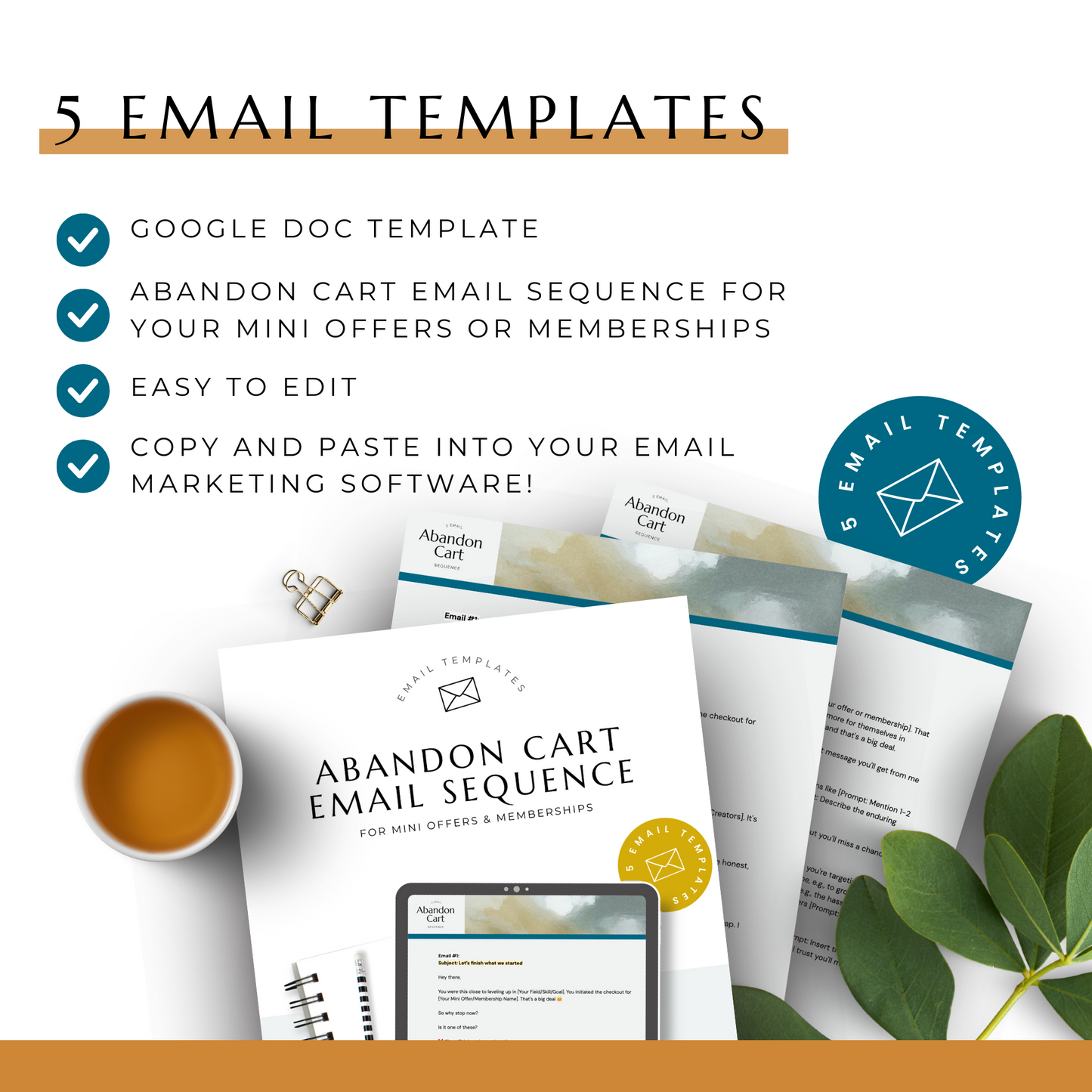 Abandon Cart Email Sequence | 5 Email Templates
