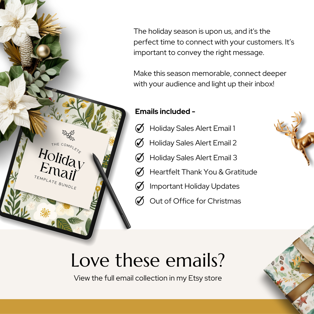 Holiday Email Template Bundle H. Marie Creative Co. Shop