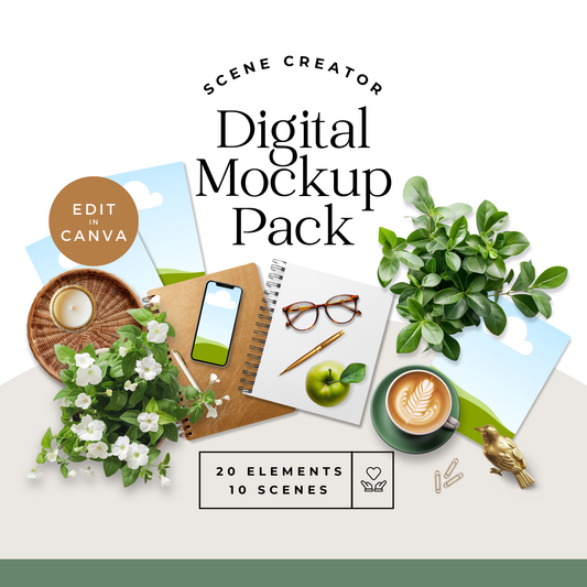 Scene Creator Digital Mockup Pack | Green & Gold