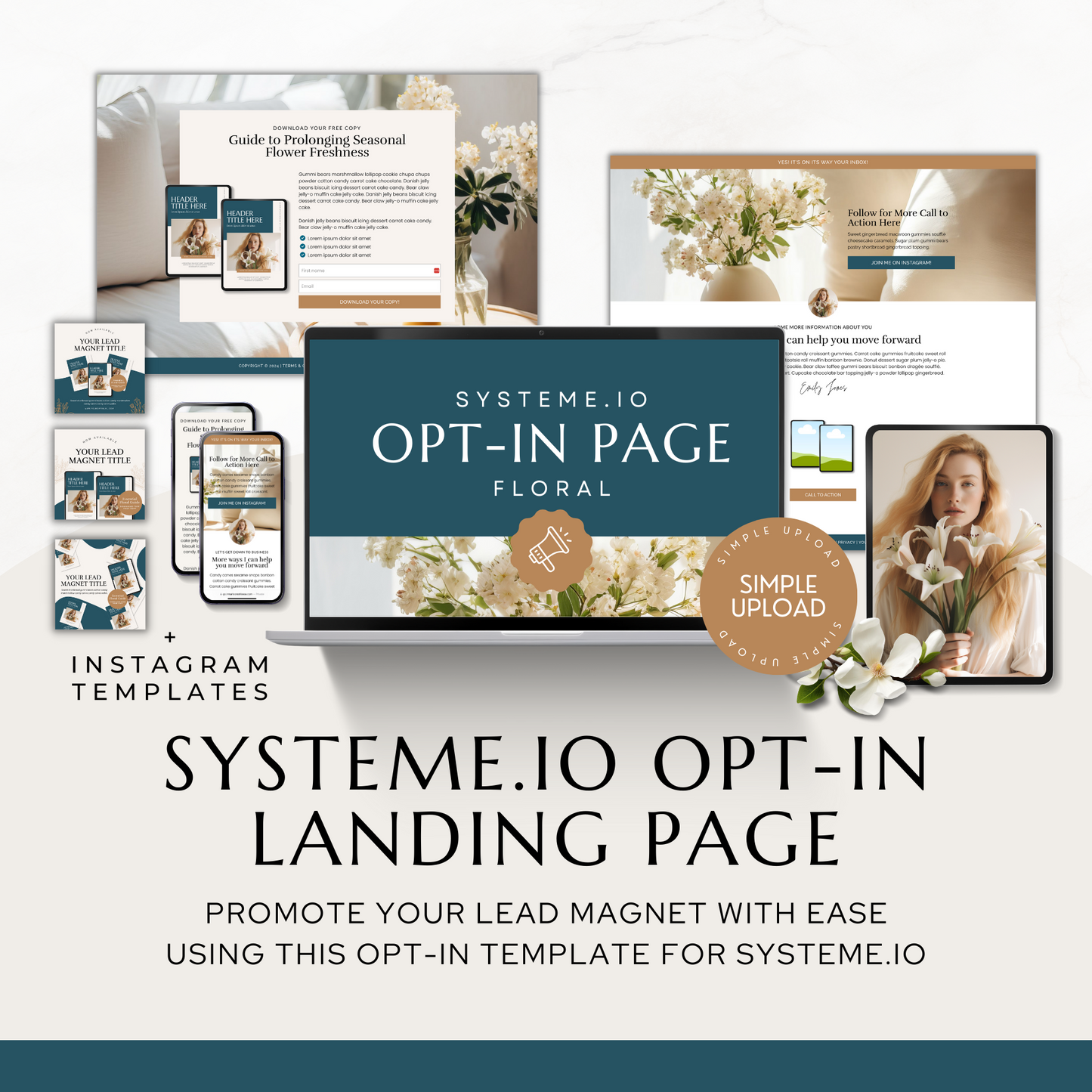 Opt-In Landing Page for Systeme.io | Floral
