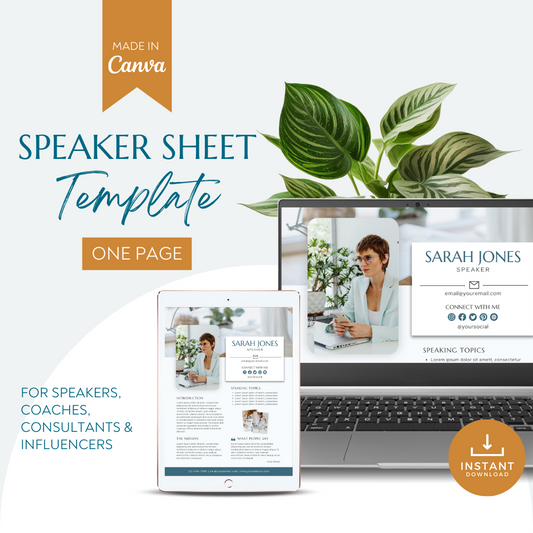 One Page Speaker Sheet