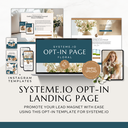 Systeme.io Floral Opt-In Template for Coaches and Course Creators