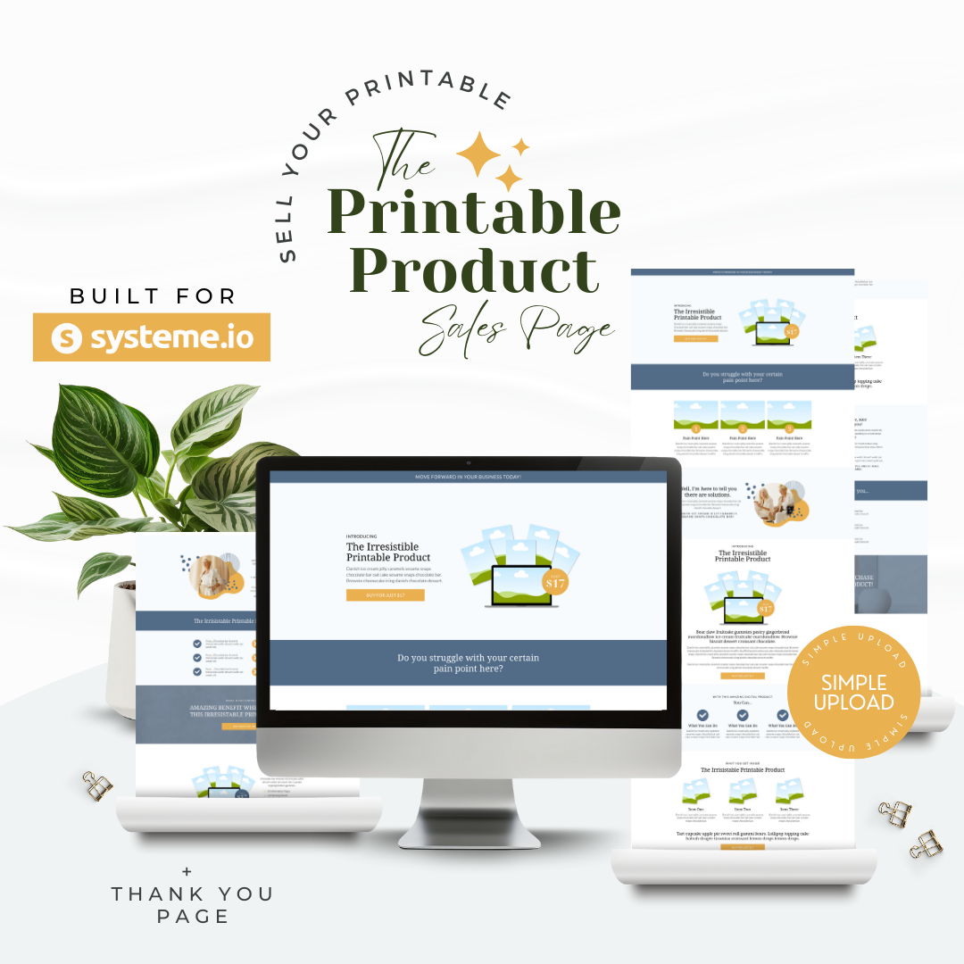 Systeme.io Printable Product Sales Page Template for Coaches and Course Creators
