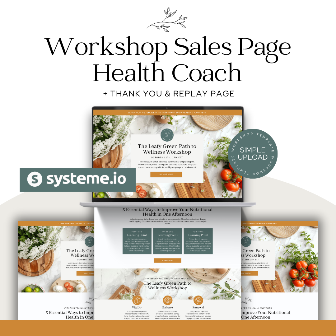 Systeme.io Health Coach Workshop Sales Page