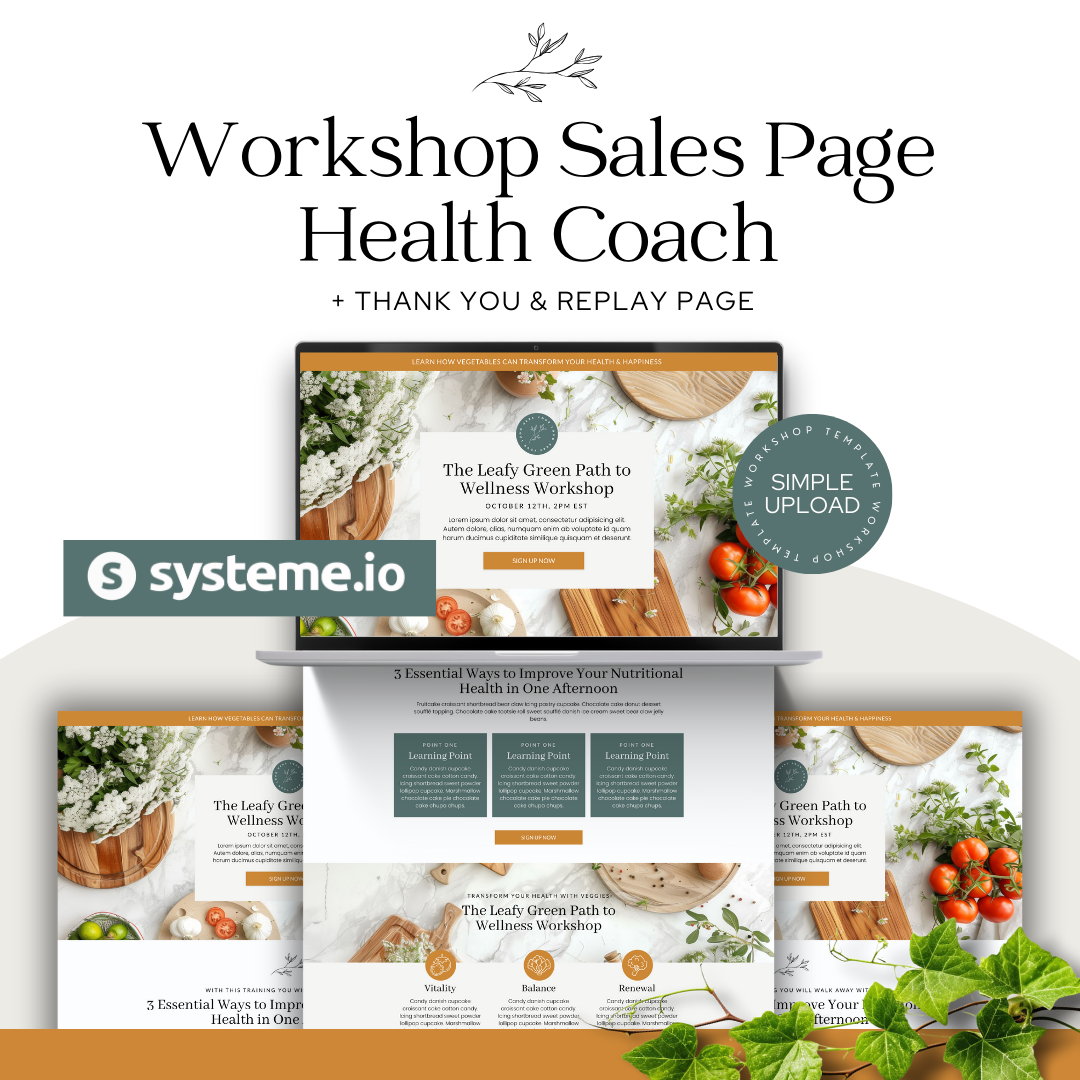 Systeme.io Workshop Sign Up & Sales Page - Health Coach