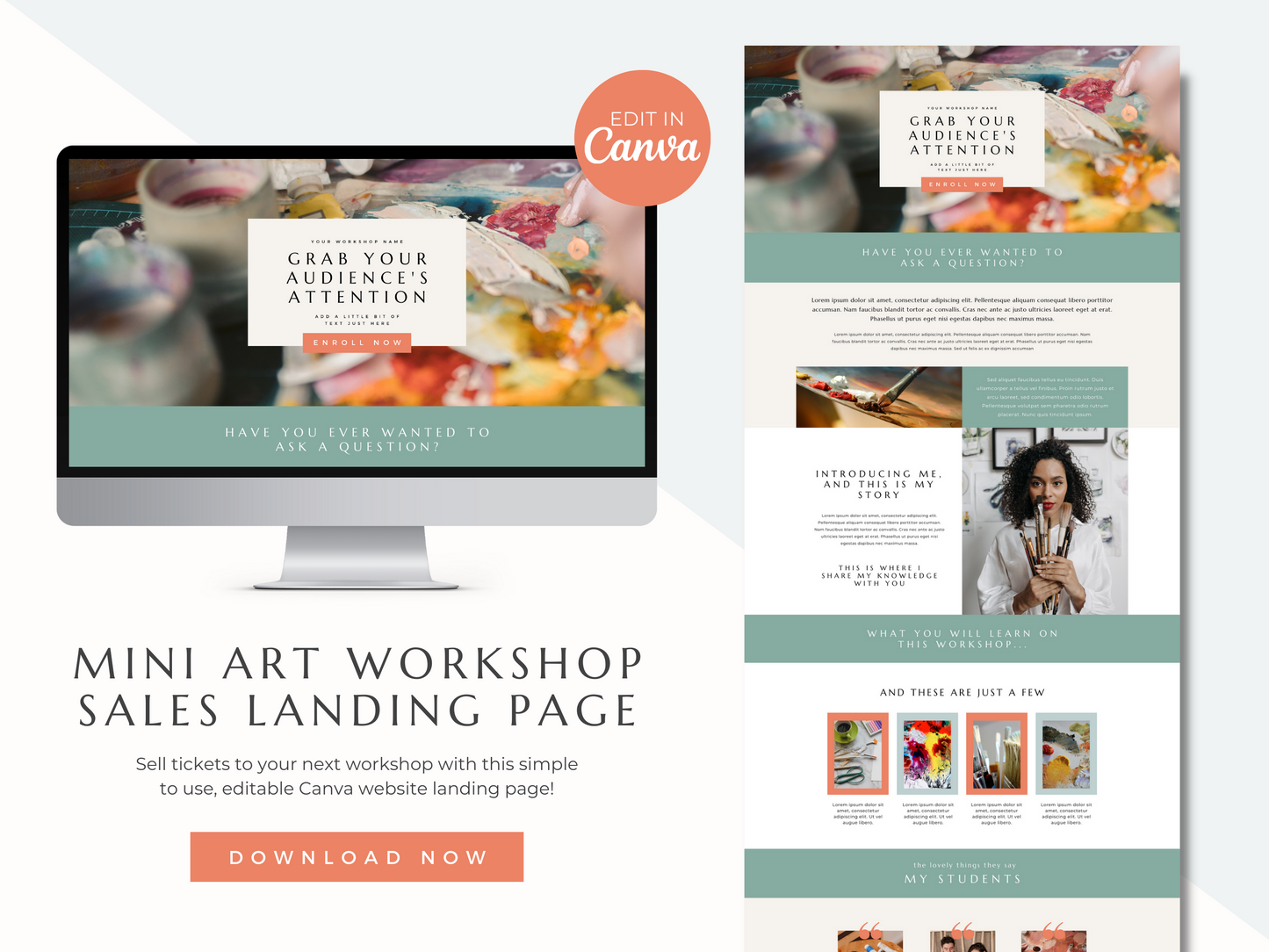 Mini Art Workshop Landing Sales Page