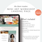 Mini Art Workshop Landing Sales Page